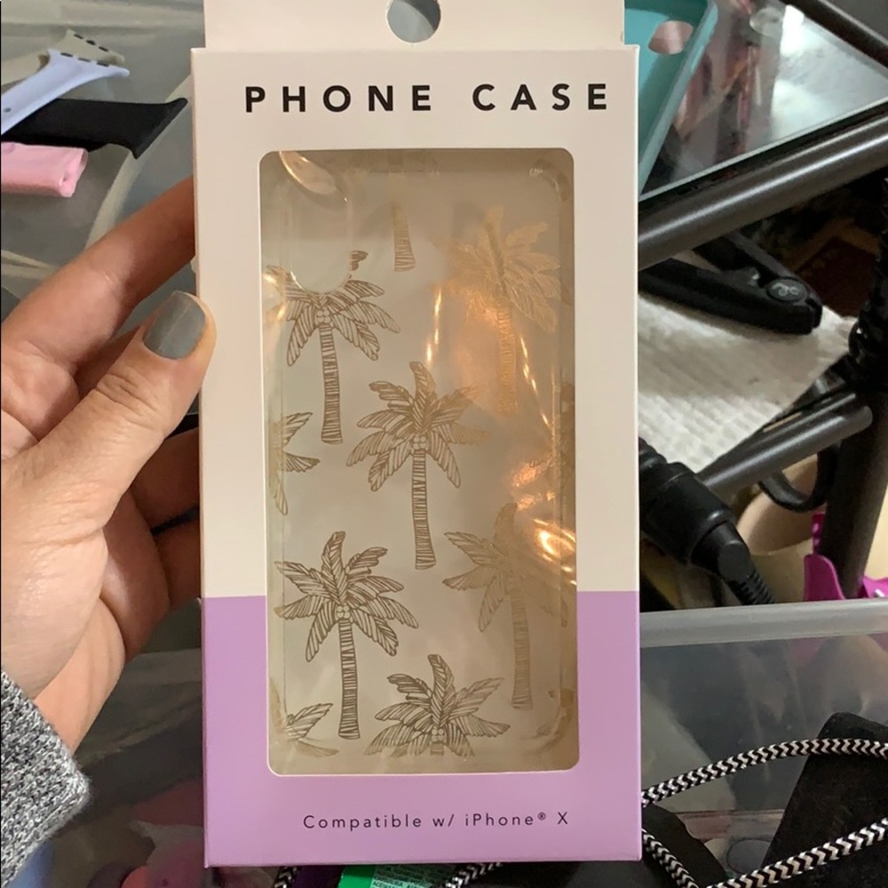 3/$15 Clear with palm tree I Phone X case